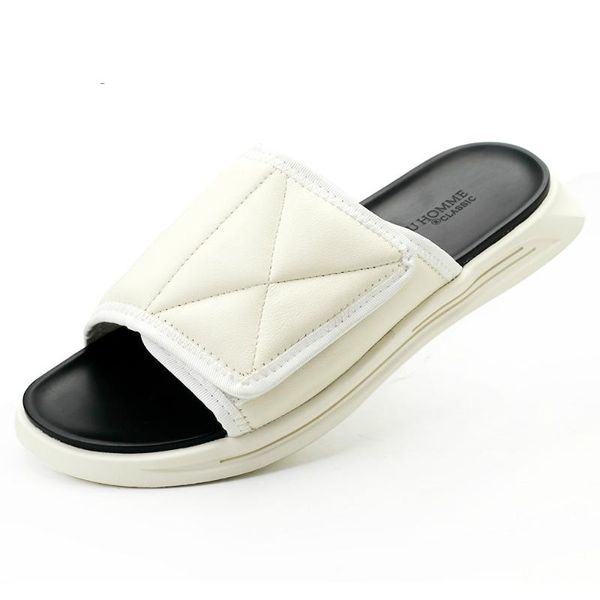 slippers mens summer genuine leather fashion one word drag trend soft soles anti-skid men flip flop sandals, Black
slippers mens summer genuine leather fashion one word drag trend soft soles anti-skid men flip flop sandals, Black