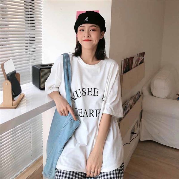 2021 new female t-shirt printing letter summer casual neck women's clothes m24j, White
2021 new female t-shirt printing letter summer casual neck women's clothes m24j, White