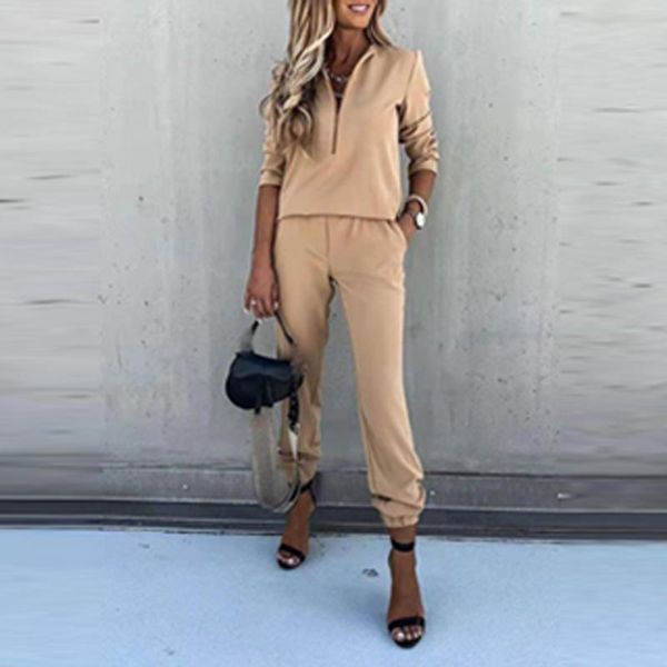 women's two piece pants stand collar zipper sweatshirt women sets 2021 spring long sleeve pullover+pocket suit female solid casual, White
women's two piece pants stand collar zipper sweatshirt women sets 2021 spring long sleeve pullover+pocket suit female solid casual, White