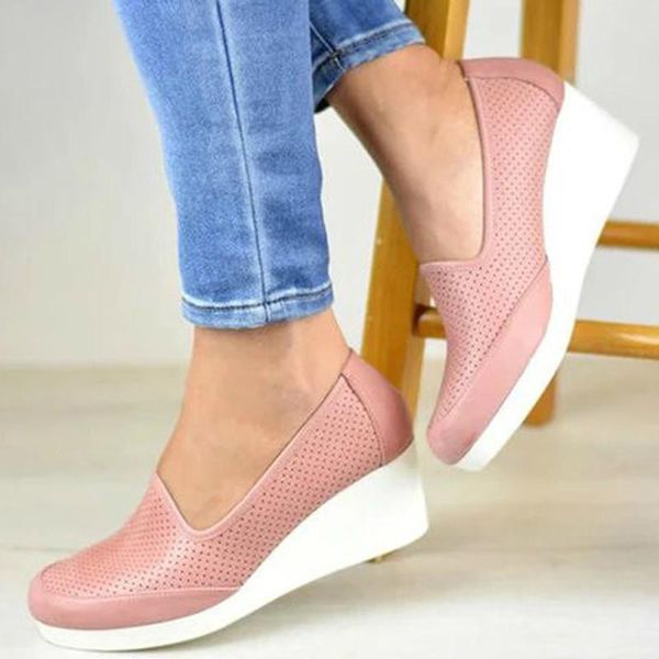 dress shoes women summer pumps high heels plus size wedges slip on woman cut out pu leather sandals female mujer sapato feminino d482, Black
dress shoes women summer pumps high heels plus size wedges slip on woman cut out pu leather sandals female mujer sapato feminino d482, Black