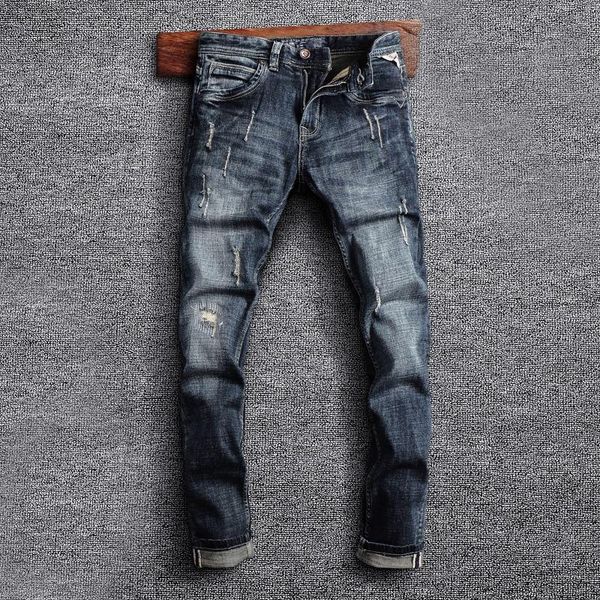 men's jeans italian style fashion men retro black blue elastic slim fit ripped frayed scratch designer vintage denim pants
men's jeans italian style fashion men retro black blue elastic slim fit ripped frayed scratch designer vintage denim pants
