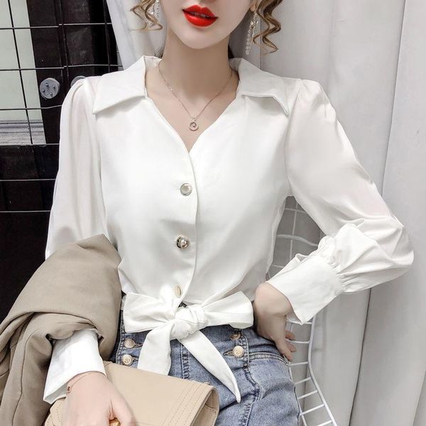 women's blouses & shirts 2021 spring autumn casual women solid lace up bow blouse clothes long sleeve shirt female chemisier femme b10, White
women's blouses & shirts 2021 spring autumn casual women solid lace up bow blouse clothes long sleeve shirt female chemisier femme b10, White