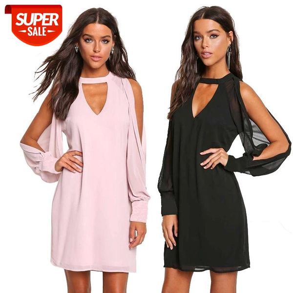 women elegant long sleeve off shoulder chiffon dress split hollow out summer dress 2020 halter v neck loose party vestidos #0w8s, White;black
women elegant long sleeve off shoulder chiffon dress split hollow out summer dress 2020 halter v neck loose party vestidos #0w8s, White;black