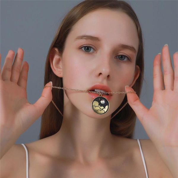 pendant necklaces creative color night sky round necklace for women fashion retro moon cloud choker jewelry halloween party gifts, Silver
pendant necklaces creative color night sky round necklace for women fashion retro moon cloud choker jewelry halloween party gifts, Silver