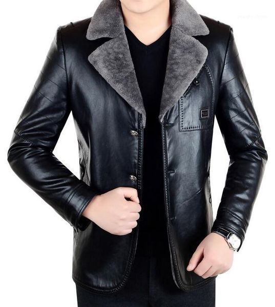 men's fur & faux s-4xl winter fashion lapel single-breasted dusted with pu coat, Black
men's fur & faux s-4xl winter fashion lapel single-breasted dusted with pu coat, Black