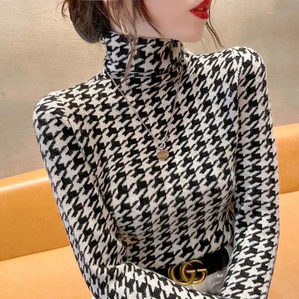 women's sweaters tsxt high collar bottom female autumn and winter western fashion 2021 slim thickened qibirao case sweater, White;black
women's sweaters tsxt high collar bottom female autumn and winter western fashion 2021 slim thickened qibirao case sweater, White;black