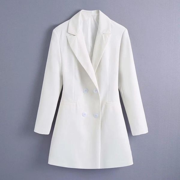 women's suits & blazers white jacket women suit 2021 autumn fashion double-breasted mid-length elegant ladies office blazer, White;black
women's suits & blazers white jacket women suit 2021 autumn fashion double-breasted mid-length elegant ladies office blazer, White;black