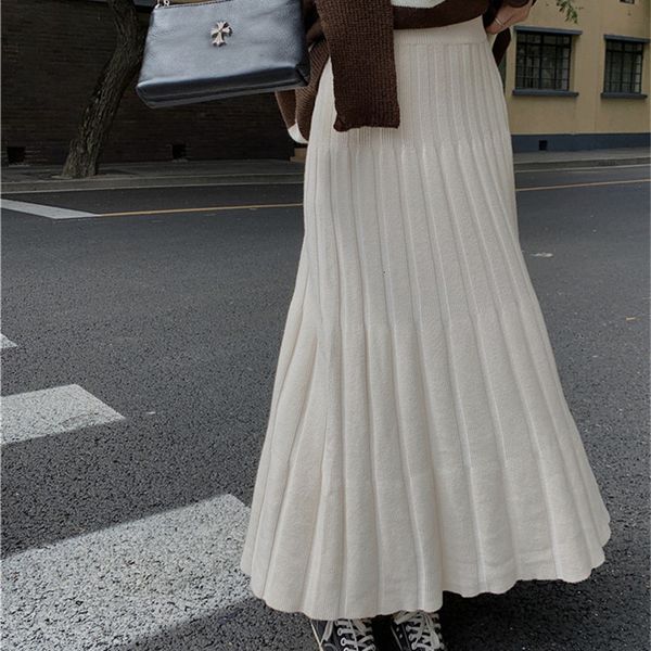 2021 new autumn winter high waist vintage thick knitted pleated skirt female ol elegant fashion all-match long skirts womens zknr, Black
2021 new autumn winter high waist vintage thick knitted pleated skirt female ol elegant fashion all-match long skirts womens zknr, Black