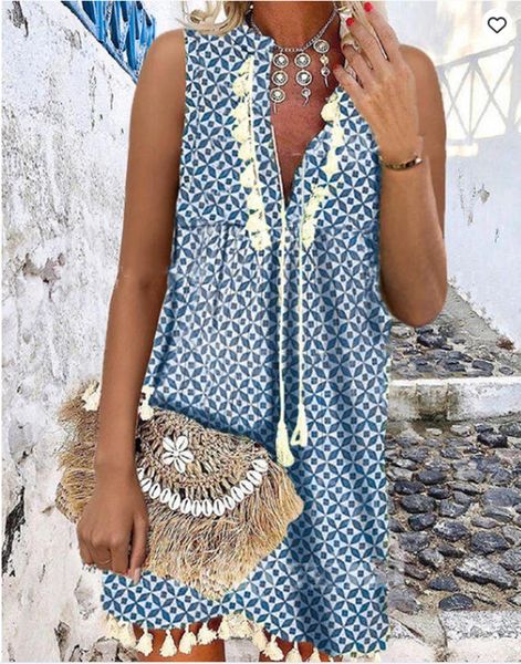 women's swimwear 2021 summer fashion arrival printing v-neck fringed sleeveless dress, White;black
women's swimwear 2021 summer fashion arrival printing v-neck fringed sleeveless dress, White;black