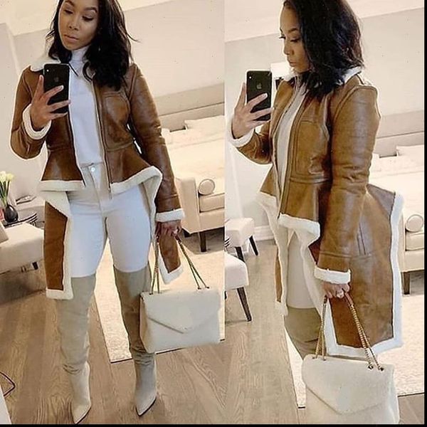 echoine irregular fleece coats pu leather turtleneck zipper midi long coat winter thick female plus size wool leather jacket, Tan;black
echoine irregular fleece coats pu leather turtleneck zipper midi long coat winter thick female plus size wool leather jacket, Tan;black