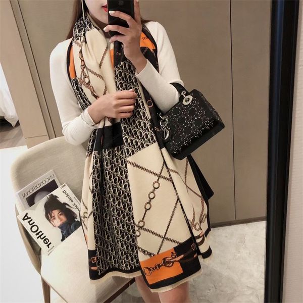 thick women's thick imitation cashmere brushed shawl cloak versatile long scarf, Blue;gray
thick women's thick imitation cashmere brushed shawl cloak versatile long scarf, Blue;gray