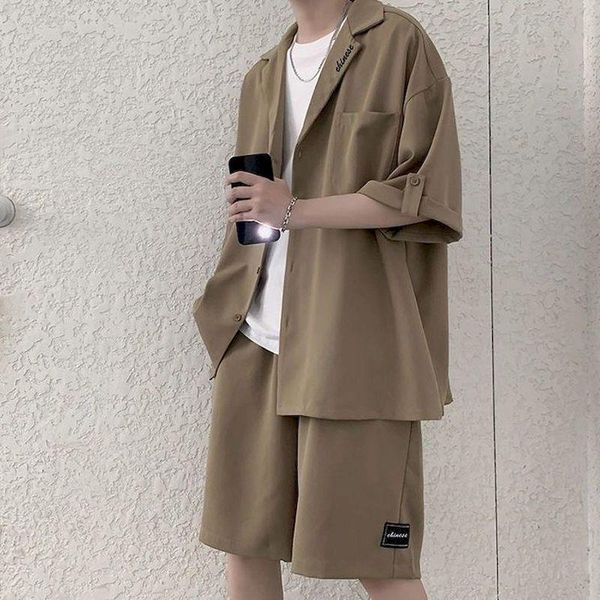 women's tracksuits korean style men's set suit jacket and shorts solid thin short sleeve single pocket knee-length summer oversize, Gray
women's tracksuits korean style men's set suit jacket and shorts solid thin short sleeve single pocket knee-length summer oversize, Gray