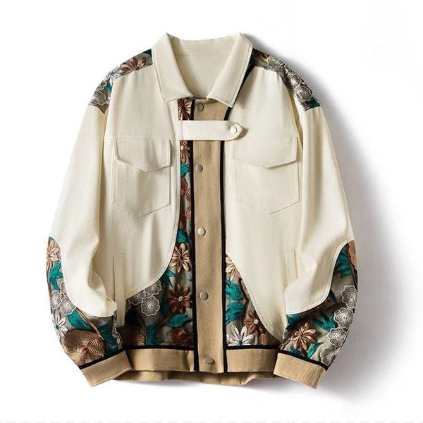 men's jackets 2021 embroidery workwear jacket for men, loose lapel single-breasted cardigan fashionable top, Black;brown
men's jackets 2021 embroidery workwear jacket for men, loose lapel single-breasted cardigan fashionable top, Black;brown
