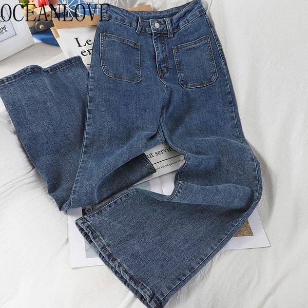 women's jeans oceanlove vintage women 2021 spring korean solid high waist femme denim straight casual pants pockets fashion, Blue
women's jeans oceanlove vintage women 2021 spring korean solid high waist femme denim straight casual pants pockets fashion, Blue