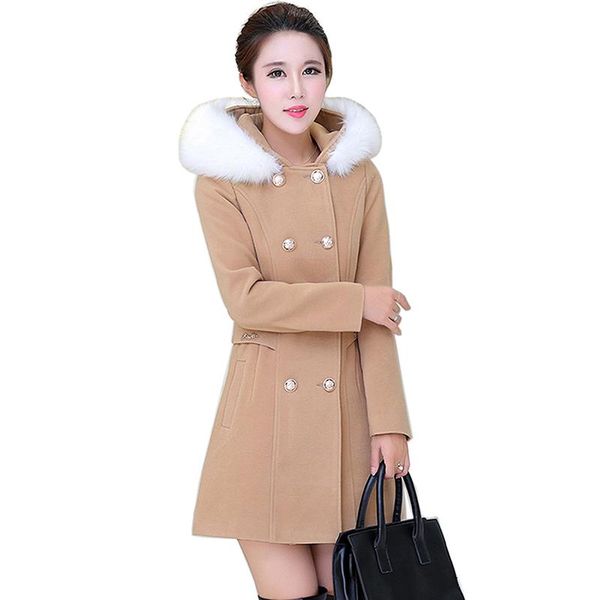 women's wool & blends women woolen coats high-end elegant long slim autumn winter jacket fashion solid double breastedcoats&jackets fem, Black
women's wool & blends women woolen coats high-end elegant long slim autumn winter jacket fashion solid double breastedcoats&jackets fem, Black
