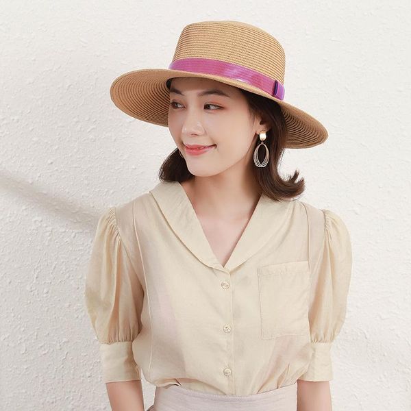 wide brim hats women's summer hat bandage decoration sun protection cap female flat straw beach, Blue;gray
wide brim hats women's summer hat bandage decoration sun protection cap female flat straw beach, Blue;gray