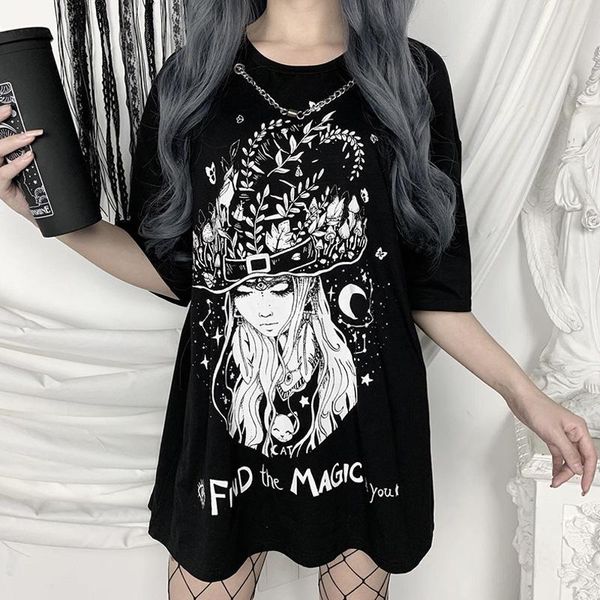 women's t-shirt vintage black gothic harajuku loose long t shirt women streetwear halloween party oversize tees, White
women's t-shirt vintage black gothic harajuku loose long t shirt women streetwear halloween party oversize tees, White