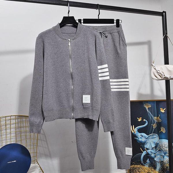 women's two piece pants casual stripe knitted tracksuits women 2pc black zipper cardigan sweater set female loose knitting suit outfits, White
women's two piece pants casual stripe knitted tracksuits women 2pc black zipper cardigan sweater set female loose knitting suit outfits, White