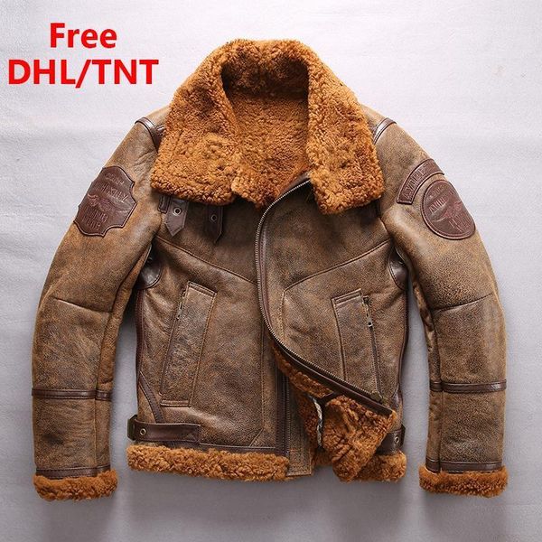 men's leather & faux warm genuine sheepskin jackets motorcycle thick winter coat bomber military shearling jacket male fast ship dhl/tn, Black
men's leather & faux warm genuine sheepskin jackets motorcycle thick winter coat bomber military shearling jacket male fast ship dhl/tn, Black