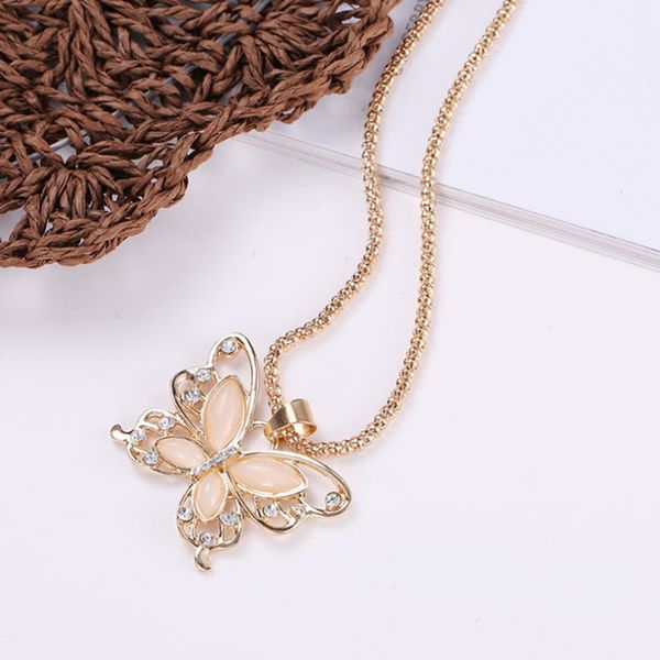 new gold opal butterfly pendant necklace sweater chain long necklace for women girls jewelry
new gold opal butterfly pendant necklace sweater chain long necklace for women girls jewelry