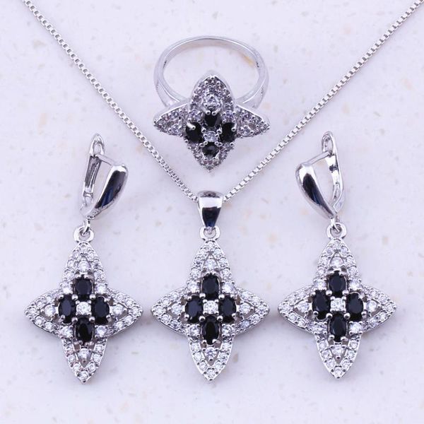 earrings & necklace wonderful black crystal cubic zircon jewelry sets for women party trend fashion j0076, Silver
earrings & necklace wonderful black crystal cubic zircon jewelry sets for women party trend fashion j0076, Silver
