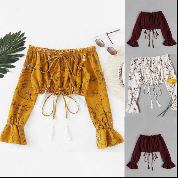 fashion women off shoulder long sleeve pullover casual floral printed shirts hals langarm schulter chiffon crop blouse, White
fashion women off shoulder long sleeve pullover casual floral printed shirts hals langarm schulter chiffon crop blouse, White