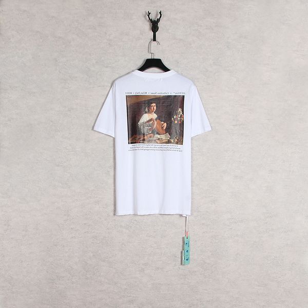 2021 spring and summer new off guzheng women's oil painting series round neck pullover short sleeve for men women, White;black
2021 spring and summer new off guzheng women's oil painting series round neck pullover short sleeve for men women, White;black
