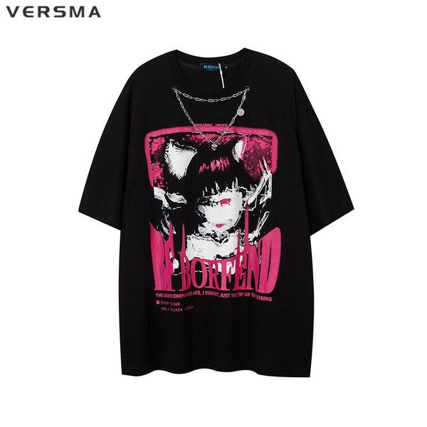 men's t-shirts versma korean kpop short sleeve gothic men women hip hop streetwear oversize necklace design vintage tee shirt male, White;black
men's t-shirts versma korean kpop short sleeve gothic men women hip hop streetwear oversize necklace design vintage tee shirt male, White;black