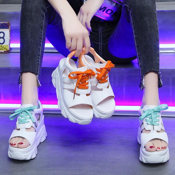 sandals women platform fashion lace up design white increasing thick sole casual shoes female, Black
sandals women platform fashion lace up design white increasing thick sole casual shoes female, Black