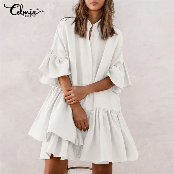 bohemian ruffled sundress women summer mini dress half sleeve casual solid party beach vestidos buttons robe 7, Black;gray
bohemian ruffled sundress women summer mini dress half sleeve casual solid party beach vestidos buttons robe 7, Black;gray