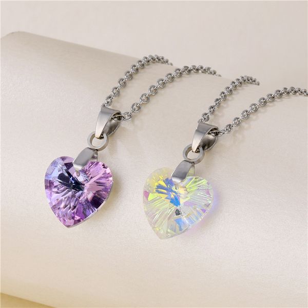 fashion jewelry crystal heart pedant necklace lady stainless choker chain necklaces, Silver
fashion jewelry crystal heart pedant necklace lady stainless choker chain necklaces, Silver