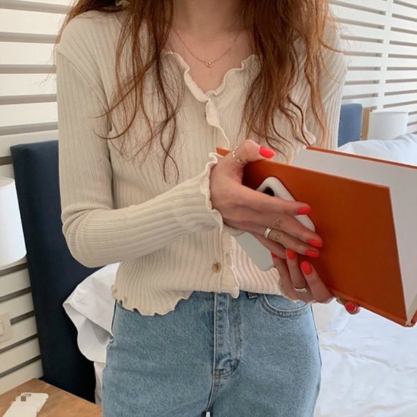 knitted fungus t-shirts chic korean women with single-v cleavage breasted ladies t solid fashion thin female waist x32p, White
knitted fungus t-shirts chic korean women with single-v cleavage breasted ladies t solid fashion thin female waist x32p, White
