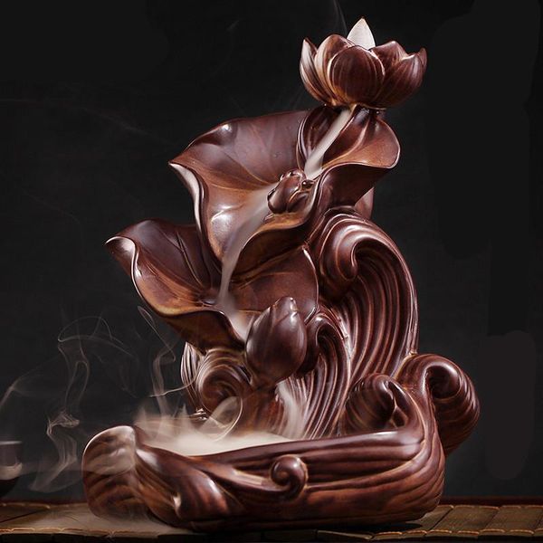 fragrance lamps lotus pond backflow incense burner ceramic waterfall censer zen buddhist home teahouse decor holder + 20pcs cones
fragrance lamps lotus pond backflow incense burner ceramic waterfall censer zen buddhist home teahouse decor holder + 20pcs cones