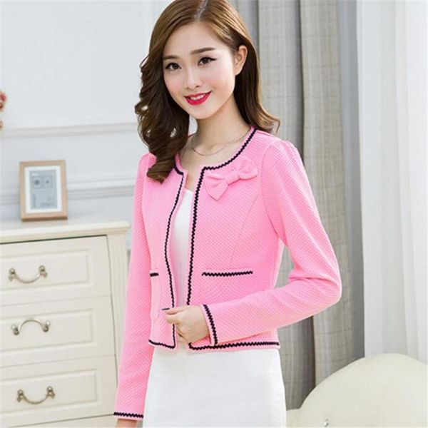 women's suits & blazers ladies short jacket fashion and jackets suit 2021 spring autumn pink/white/black bow blazer feminino
women's suits & blazers ladies short jacket fashion and jackets suit 2021 spring autumn pink/white/black bow blazer feminino