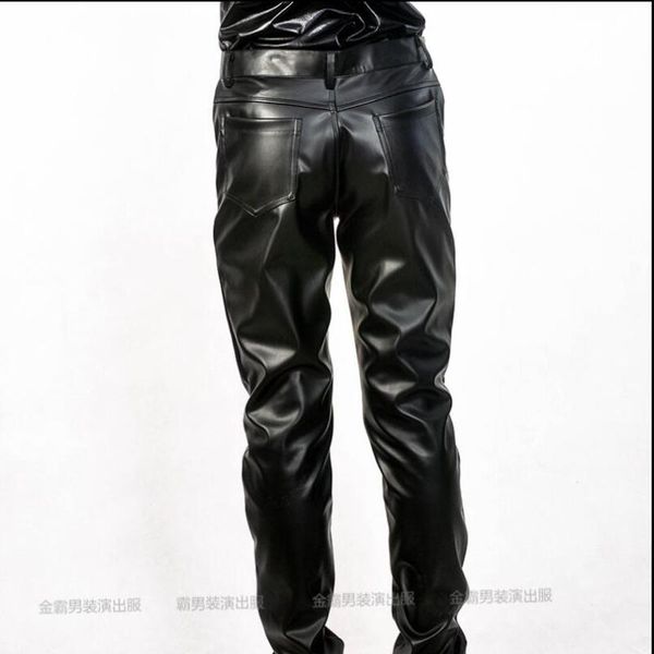 men's pants s-5xl plus size leather dj bar fashion tide slim trousers personality feet male singer stage costumes, Black
men's pants s-5xl plus size leather dj bar fashion tide slim trousers personality feet male singer stage costumes, Black