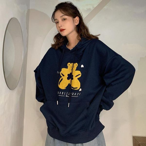 women's hoodies & sweatshirts real po of autumn clothing korean style embroidery velvet thickened, Black
women's hoodies & sweatshirts real po of autumn clothing korean style embroidery velvet thickened, Black