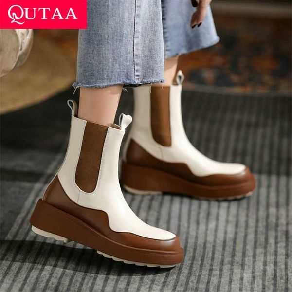 qutaa 2022 platform genuine leather ankle boots round toe winter women shoes slip on square med heel chelsea boots size 34-41 211103, Black
qutaa 2022 platform genuine leather ankle boots round toe winter women shoes slip on square med heel chelsea boots size 34-41 211103, Black