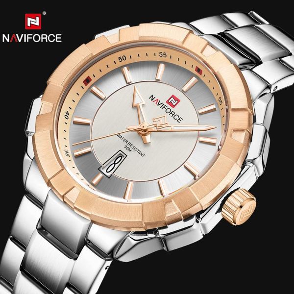 wristwatches naviforce watch men quartz analog clock stainless steel strap auto date business casual watches waterproof 202, Slivery;brown
wristwatches naviforce watch men quartz analog clock stainless steel strap auto date business casual watches waterproof 202, Slivery;brown