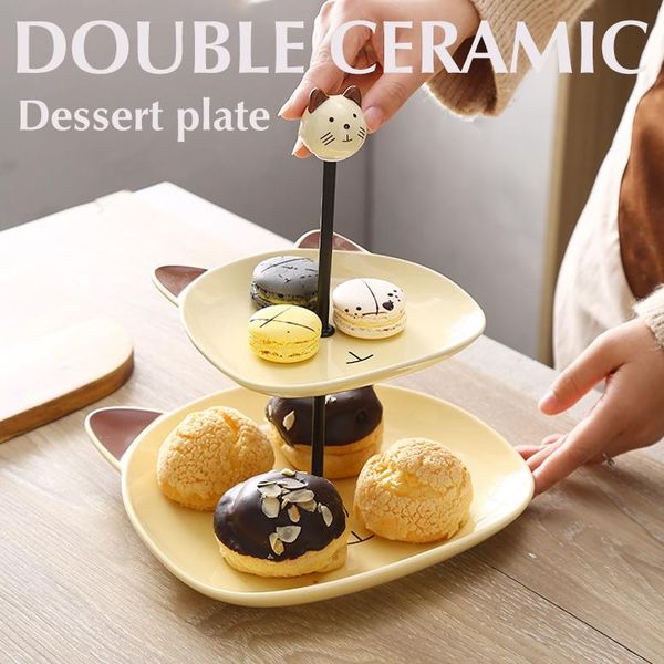 dishes & plates double-layer ceramic fruit plate home living room dim sum rack dried tray cake stand tea snack string disk dessert
dishes & plates double-layer ceramic fruit plate home living room dim sum rack dried tray cake stand tea snack string disk dessert