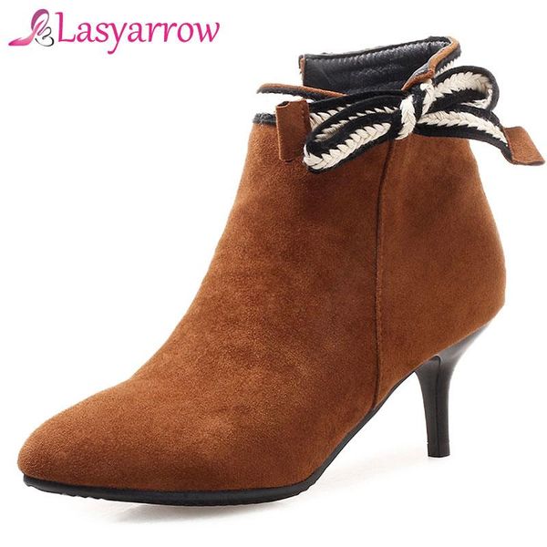 boots lasyarrow office ladies shoes high heels pointed toe fshion bow knot ankle zipper short botas feminino zapatos mujer f253, Black
boots lasyarrow office ladies shoes high heels pointed toe fshion bow knot ankle zipper short botas feminino zapatos mujer f253, Black