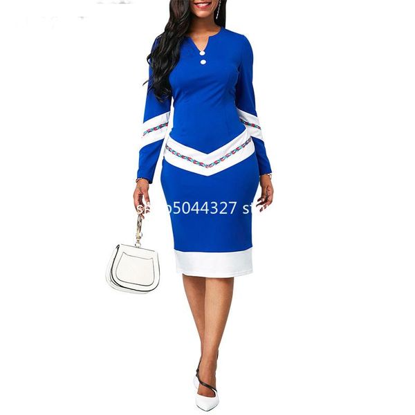 casual dresses woman dress 2021 spring slim patchwork office pencil bodycon women winter vintage v neck long party, Black;gray 
casual dresses woman dress 2021 spring slim patchwork office pencil bodycon women winter vintage v neck long party, Black;gray