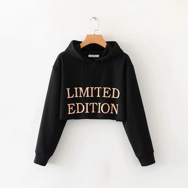 women's hoodies & sweatshirts fashion casual spring autumn sweatshirt solid printed hooded long sleeves women short female crop top, Black
women's hoodies & sweatshirts fashion casual spring autumn sweatshirt solid printed hooded long sleeves women short female crop top, Black