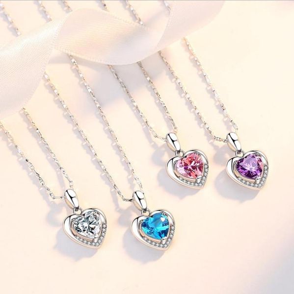 chains sterling silver women color necklace embellished with crystals from love heart pendant valentines gift
chains sterling silver women color necklace embellished with crystals from love heart pendant valentines gift