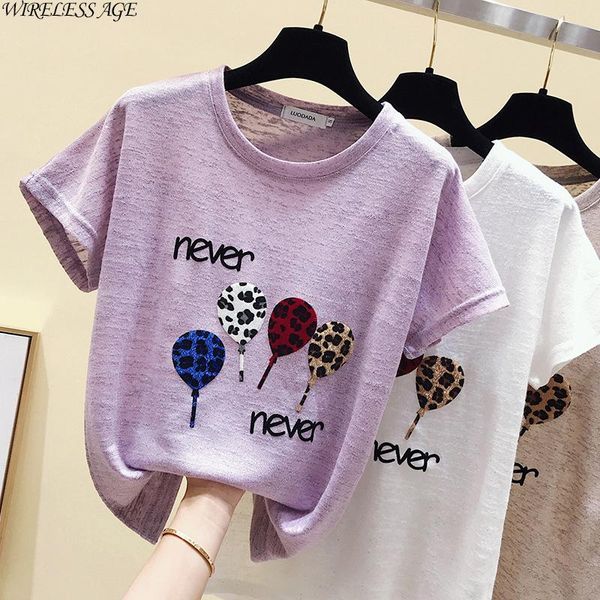 women's t-shirt wireless age t shirt short sleeved ice silk round neck summer vintage style harajuku fashion daily wild, White
women's t-shirt wireless age t shirt short sleeved ice silk round neck summer vintage style harajuku fashion daily wild, White