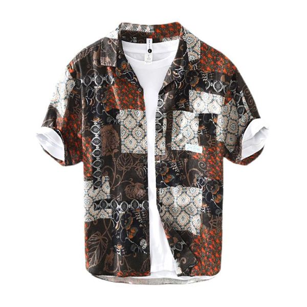 men's casual shirts print short sleeve shirt for men summer japanese fashion turn-down collar male thin slim fit button up retro cloth, White;black
men's casual shirts print short sleeve shirt for men summer japanese fashion turn-down collar male thin slim fit button up retro cloth, White;black