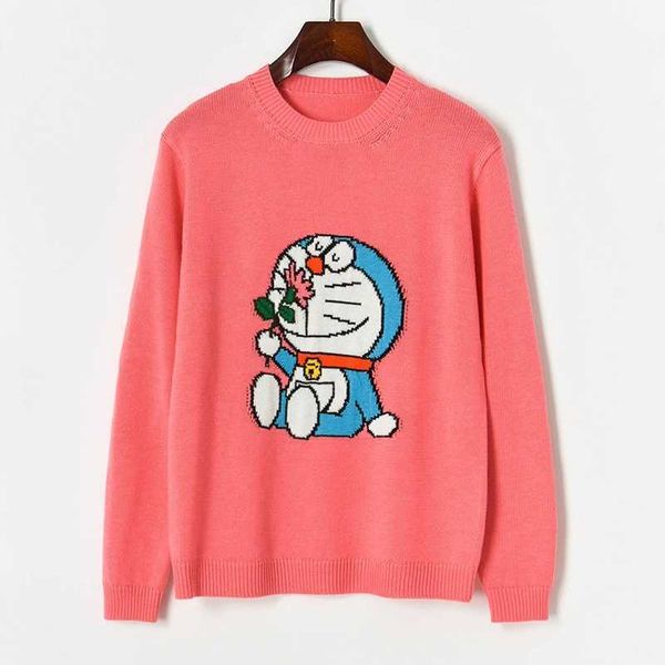 women's thermal sweater 2021 spring color contrast cartoon robot cat age reducing knitted pullover r10113, White;black
women's thermal sweater 2021 spring color contrast cartoon robot cat age reducing knitted pullover r10113, White;black
