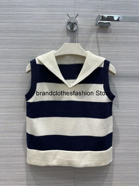 women's vests 2021 autumn navy style striped knitted vest for women, Black;white
women's vests 2021 autumn navy style striped knitted vest for women, Black;white