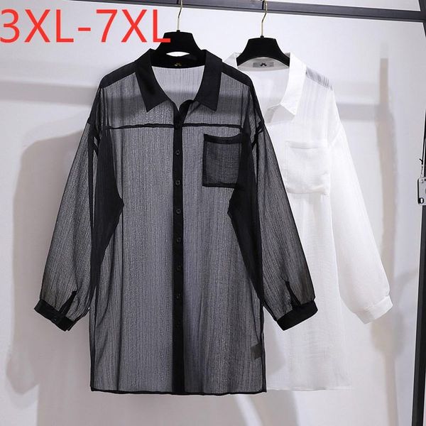women's blouses & shirts 2021 ladies summer plus size for women large blouse long sleeve loose casual thin sunscreen shirt 4xl 5xl 6xl, White
women's blouses & shirts 2021 ladies summer plus size for women large blouse long sleeve loose casual thin sunscreen shirt 4xl 5xl 6xl, White