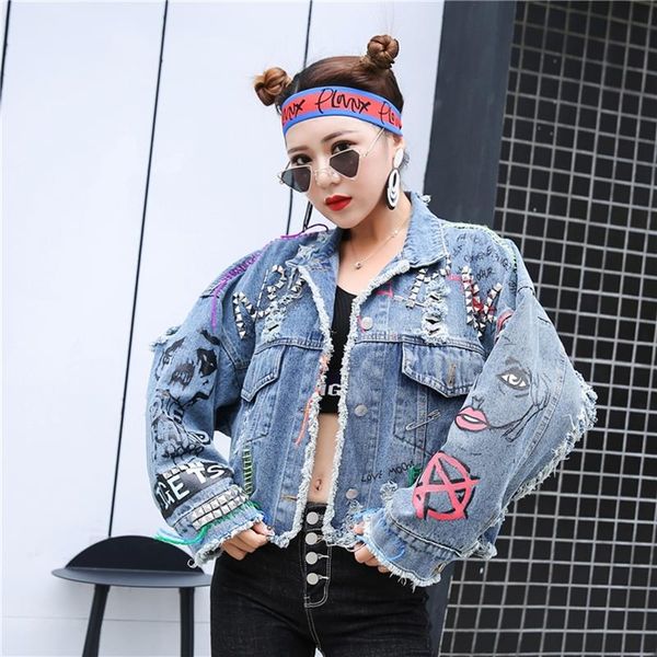 women's jackets 2021 spring autumn ladies coat street style women outercoat high quatily female denim jacket print loose fashion qt121, Black;brown
women's jackets 2021 spring autumn ladies coat street style women outercoat high quatily female denim jacket print loose fashion qt121, Black;brown