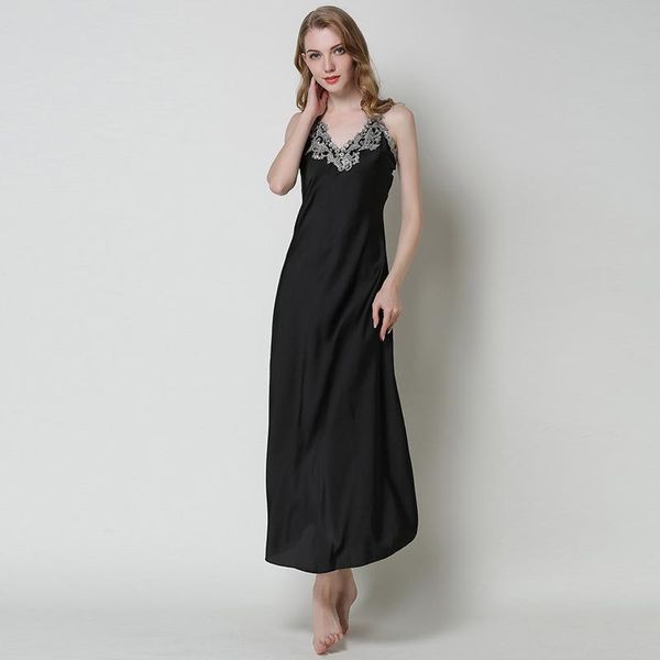 women's sleepwear satin long style v-neck pajamas ladies sleeveless lace home clothes plus size clothing female nightwear, Black;red
women's sleepwear satin long style v-neck pajamas ladies sleeveless lace home clothes plus size clothing female nightwear, Black;red